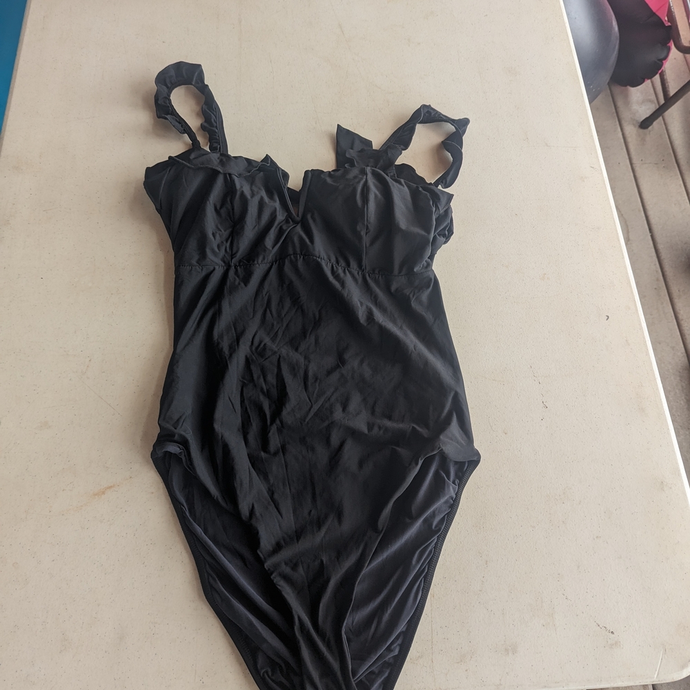 Solido Black One Piece Swimsuit Size XL